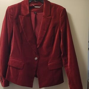 White House Black Market Rich Red Velvet Blazer